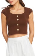 FLYING TOMATO Square Neck Knit Crop Top