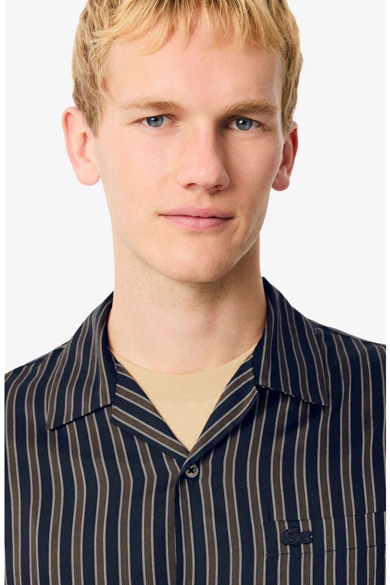Stripe Relaxed Fit Button-Up Shirt, Alternate, color, NAVY BLUE/ GREEN