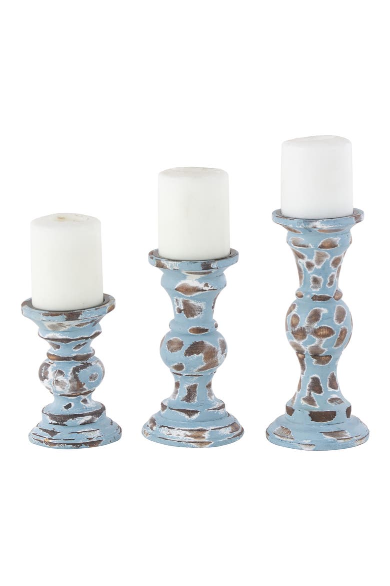 Set of 3 Candle Holders, Main, color, LIGHT BLUE