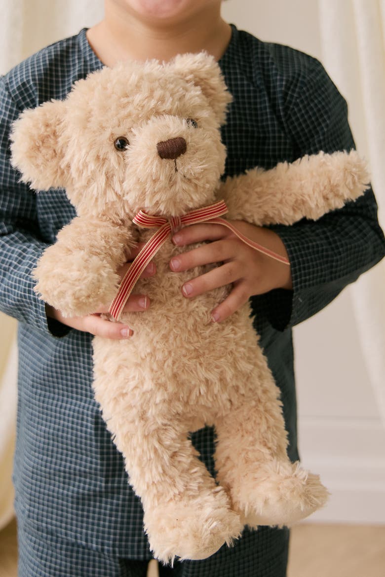 Arthur the Bear 14" with Ribbon Bow, Alternate, color, Red stripe ribbon bow