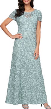 Alex Evenings Embellished Soutache A-Line Gown