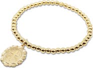 Bowood Lane Cross Medallion Gold Filled Beaded Bracelet