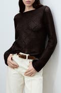 MANGO Open Stitch Cotton Blend Sweater