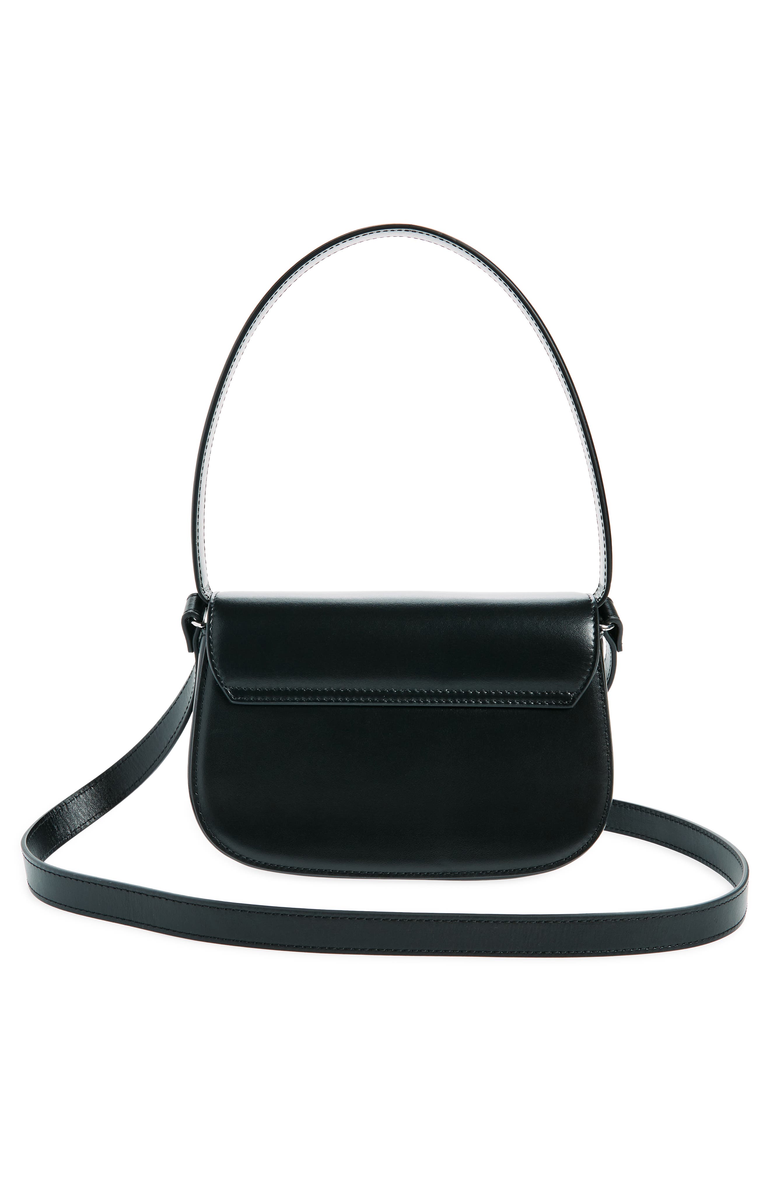 DIESEL<sup>®</sup> 1Dr Logo Leather Handbag, Alternate, color, Black