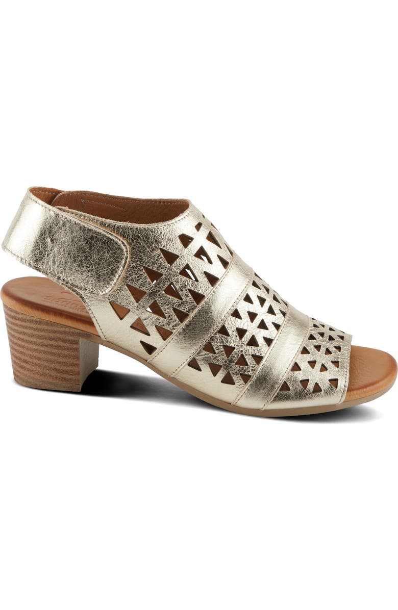Spring Step Dorotha Cutout Block Heel Sandal, Alternate, color, Gold