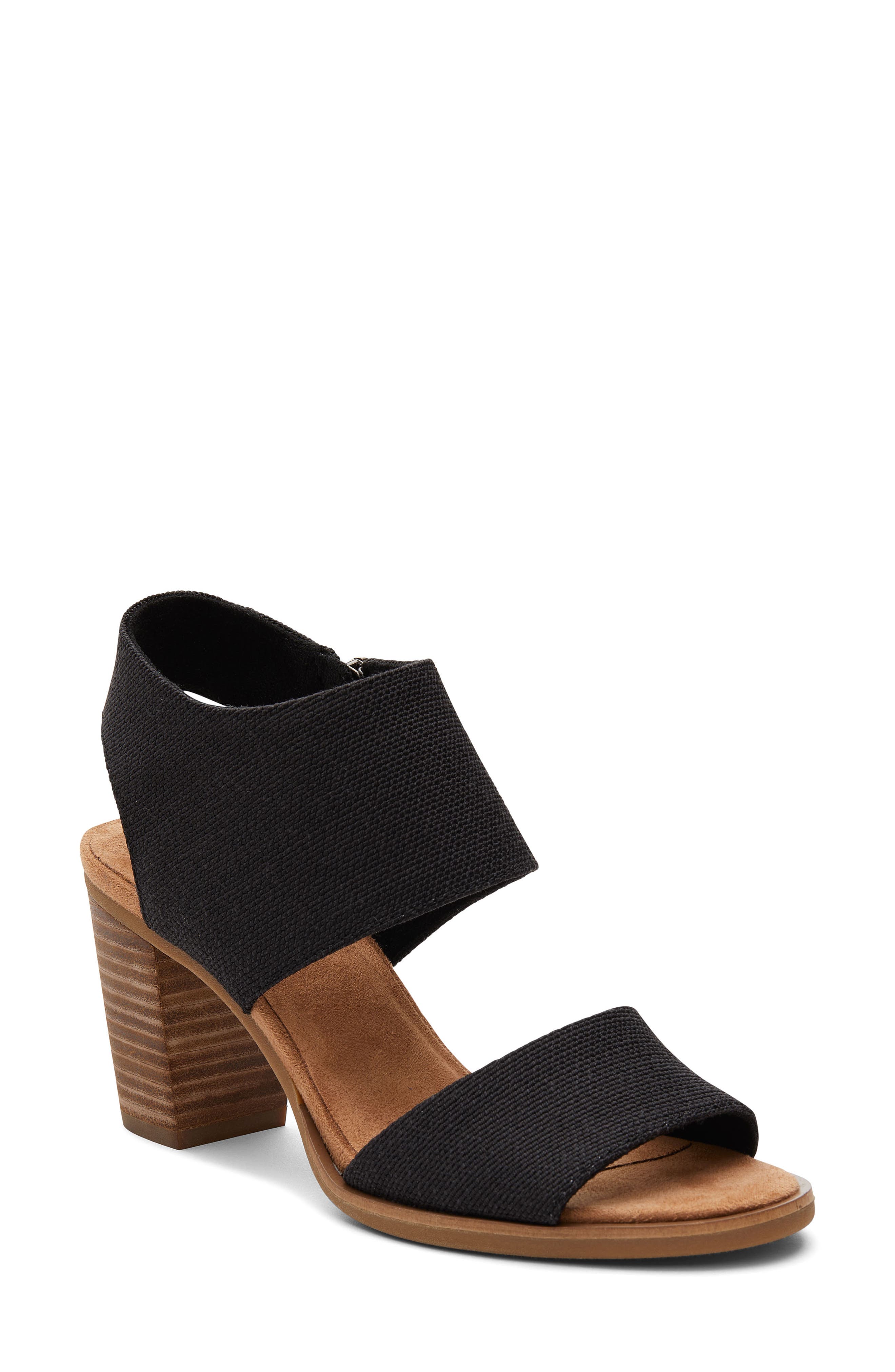 TOMS Majorca Cutout Sandal, Main, color, Black