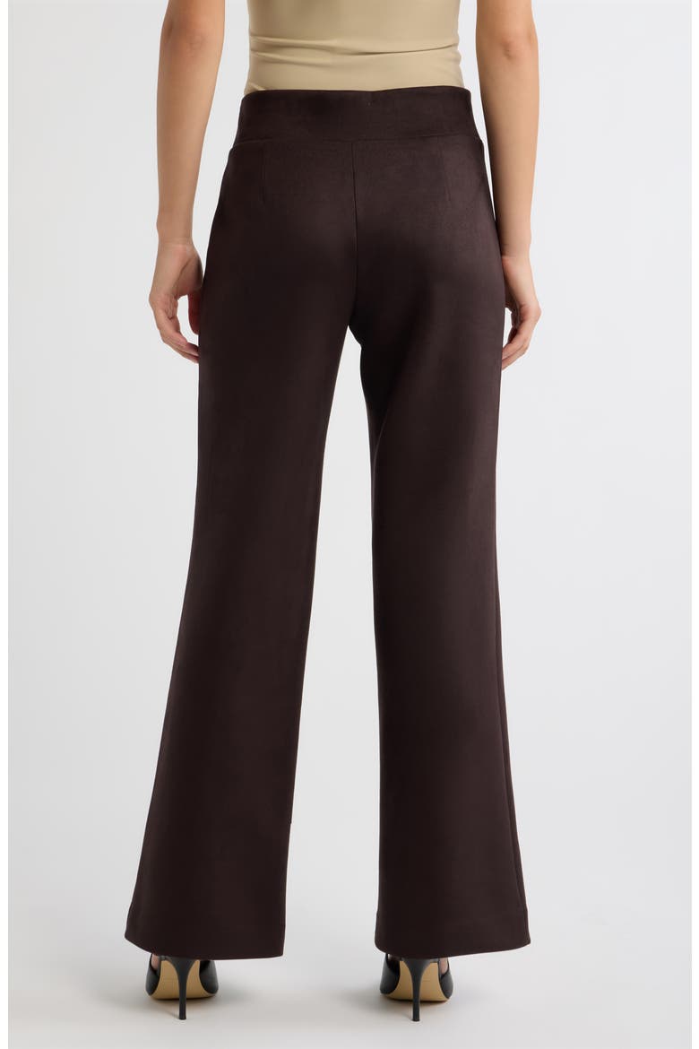 High Waist Wide Leg Faux Suede Pants, Alternate, color, DEEP MAHOGANY