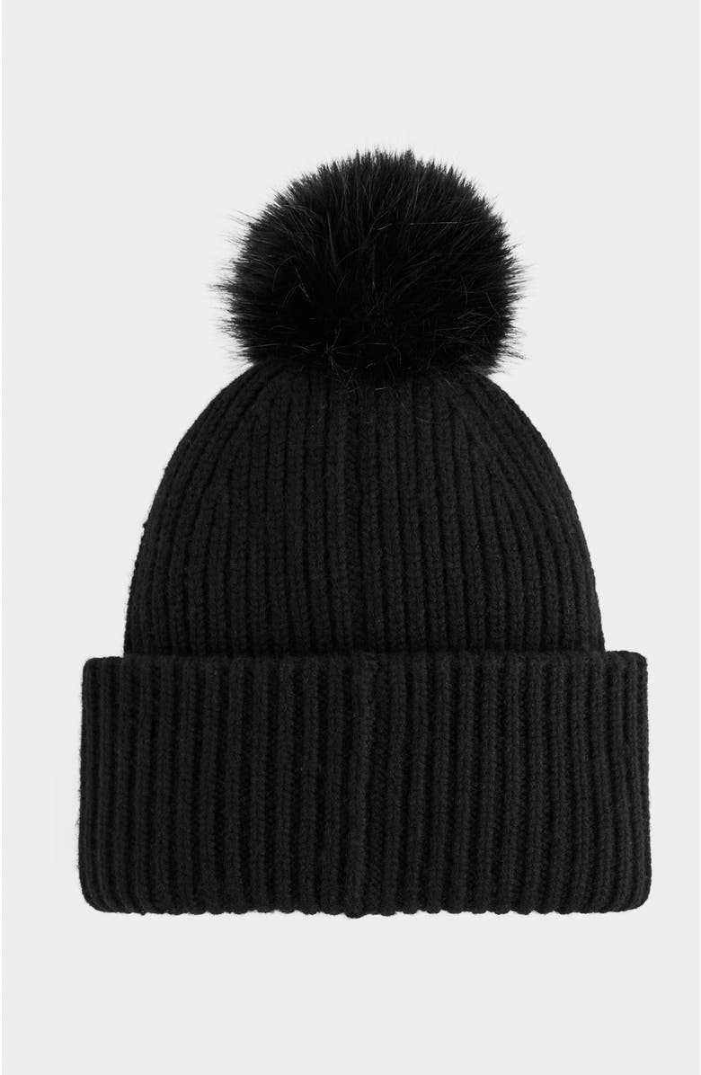 Rudsak Dara Knit Pom Pom Hat, Alternate, color, Black