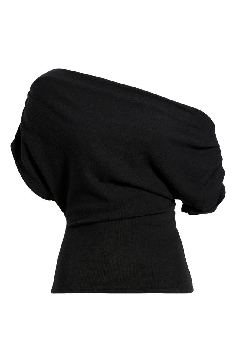 Reformation Iris One-Shoulder Knit Top, Main, color, Black
