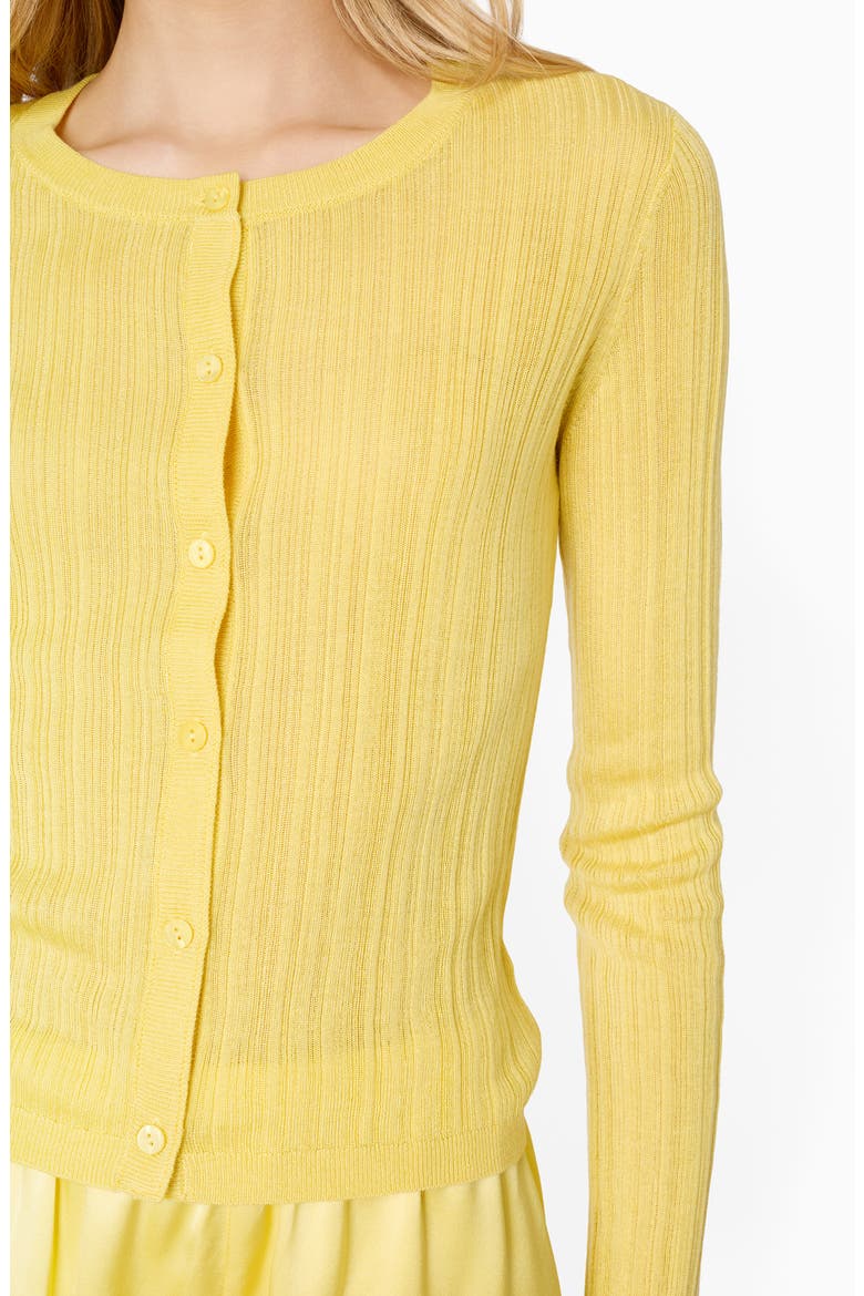 Maura Lightweight Cardigan, Alternate, color, CUSTARD