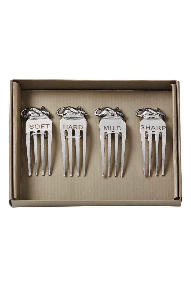 Mice Cheese Marker Set of Four Stainless Steel Utensils, Main, color, Silver