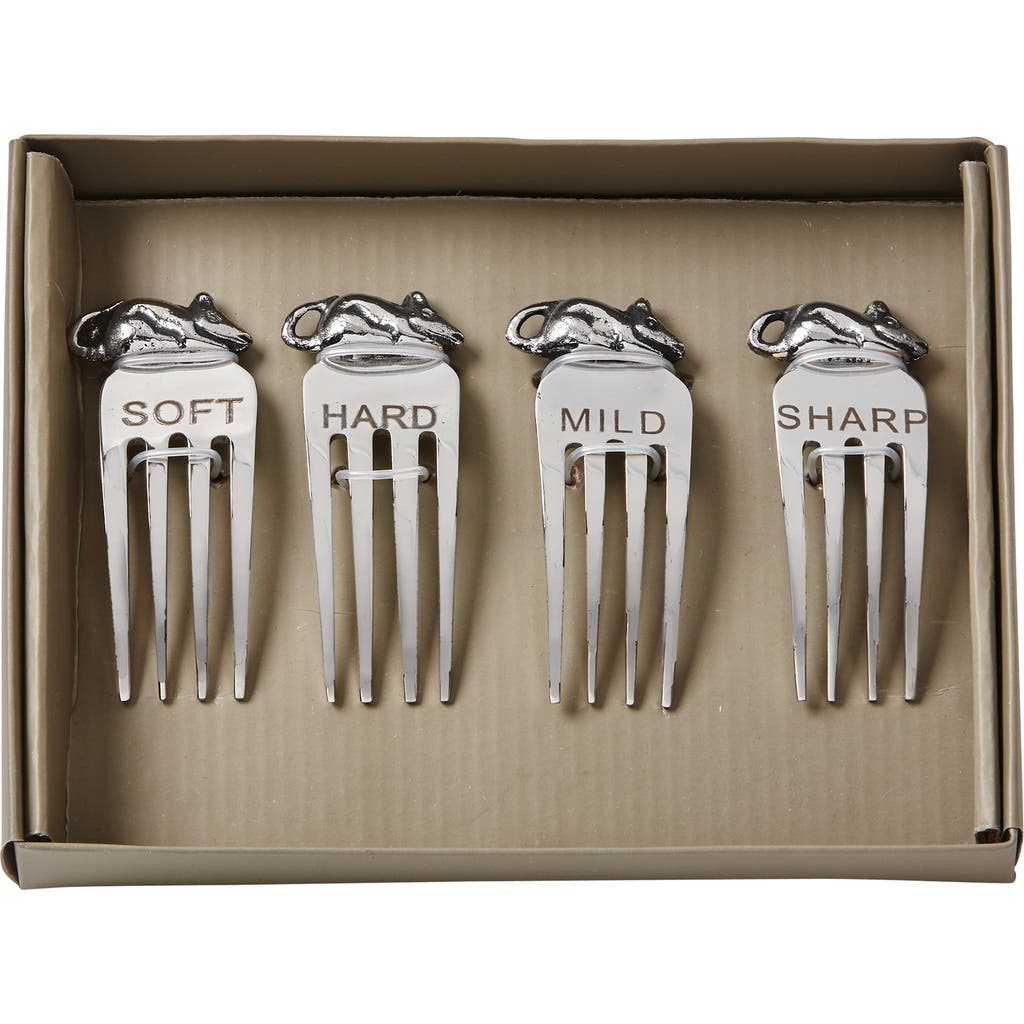 Tag Mice Cheese Marker Set Of Four Stainless Steel Utensils In Silver