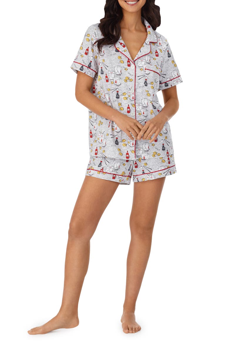BedHead Pajamas BedHead Takeout Print Stretch Organic Cotton Short Pajamas, Main, color, 