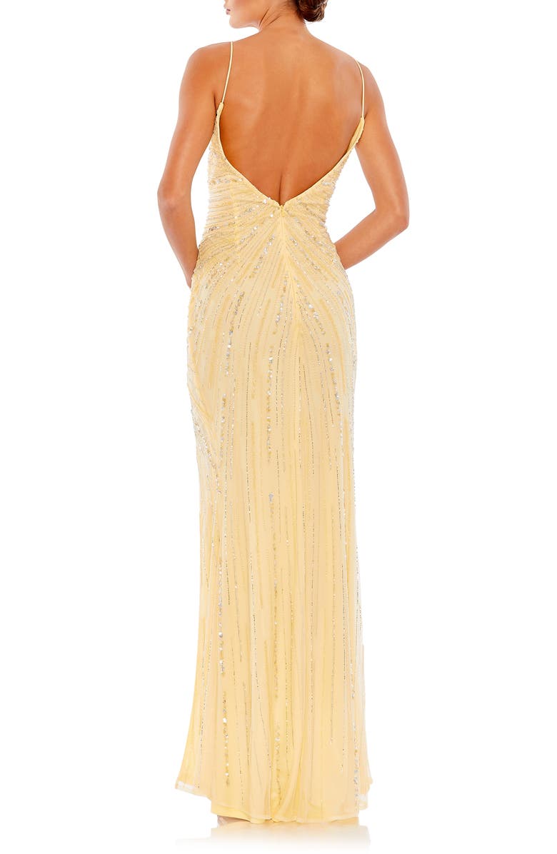 Mac Duggal Beaded Faux Wrap Gown, Alternate, color, 