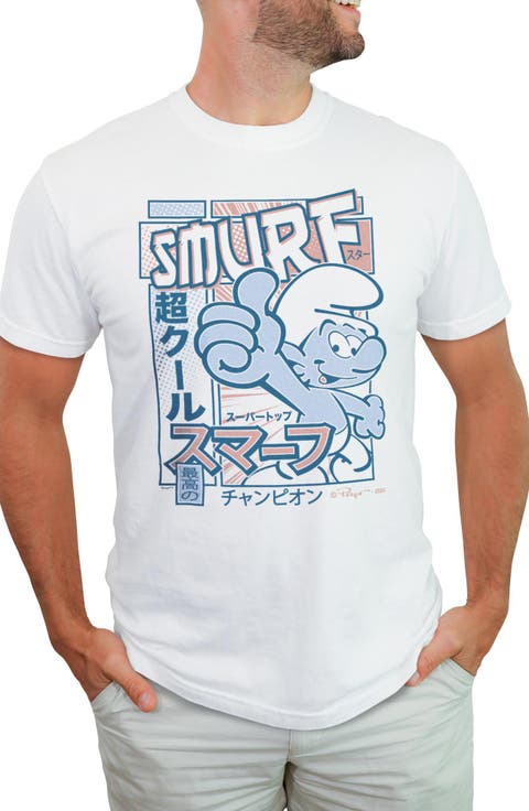 Men's The Smurfs Thumbs Up Poster  Graphic T-Shirt