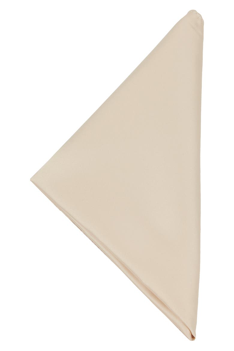 Men's Solid Satin Pocket Square, Alternate, color, CHAMPAGNE