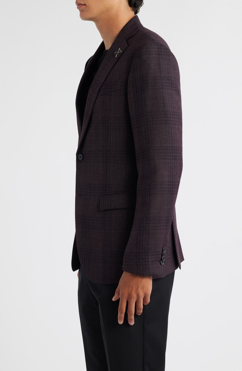 John Varvatos Star USA Bleeker Purple Shadow Check Slub Wool Blend Sport Coat, Alternate, color, Purple