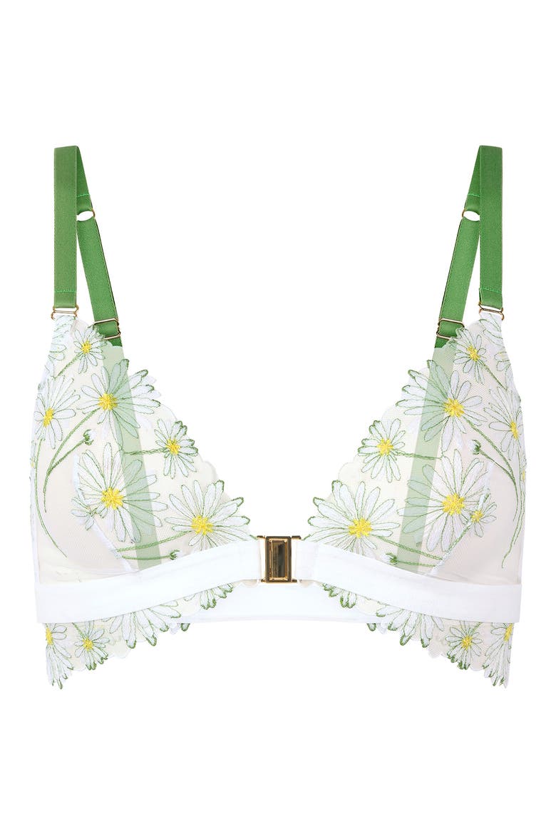 Dance des Fleurs Embroidered Mesh Bralette, Alternate, color, FLORAL GREEN