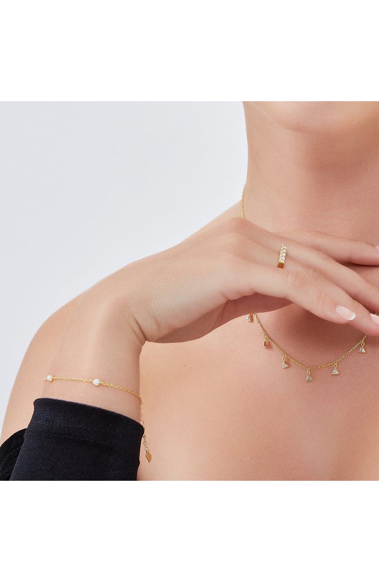 Spero London White Opal Sterling Silver Bracelet in Gold, Alternate, color, Gold