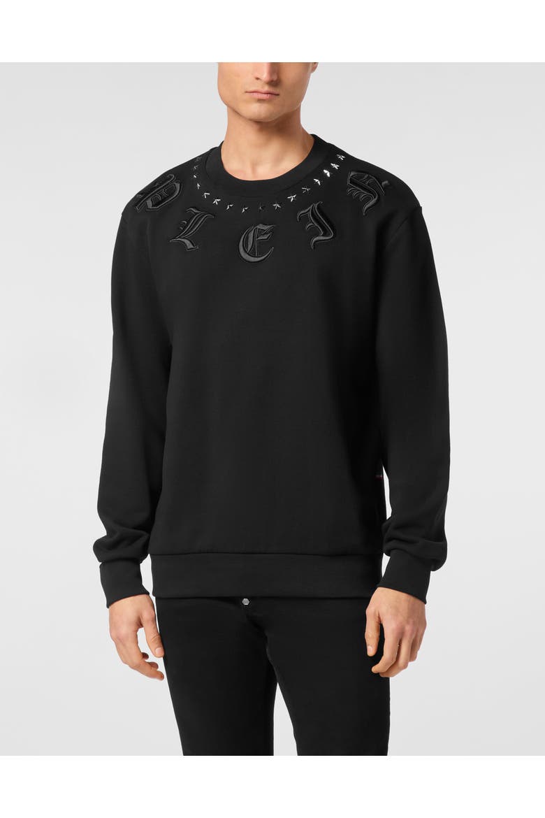 Sweatshirt Ls Gothic Plein Men, Main, color, black/black