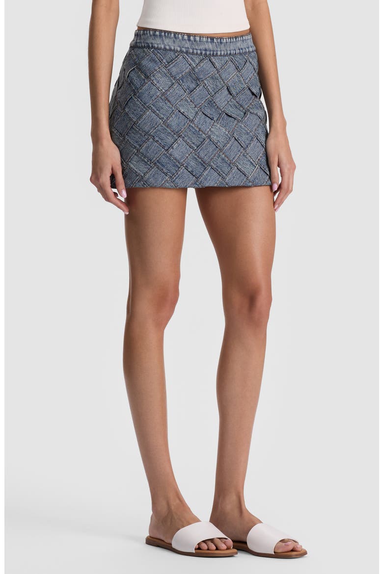 Rubi Woven Denim Miniskirt, Alternate, color, INDIGO