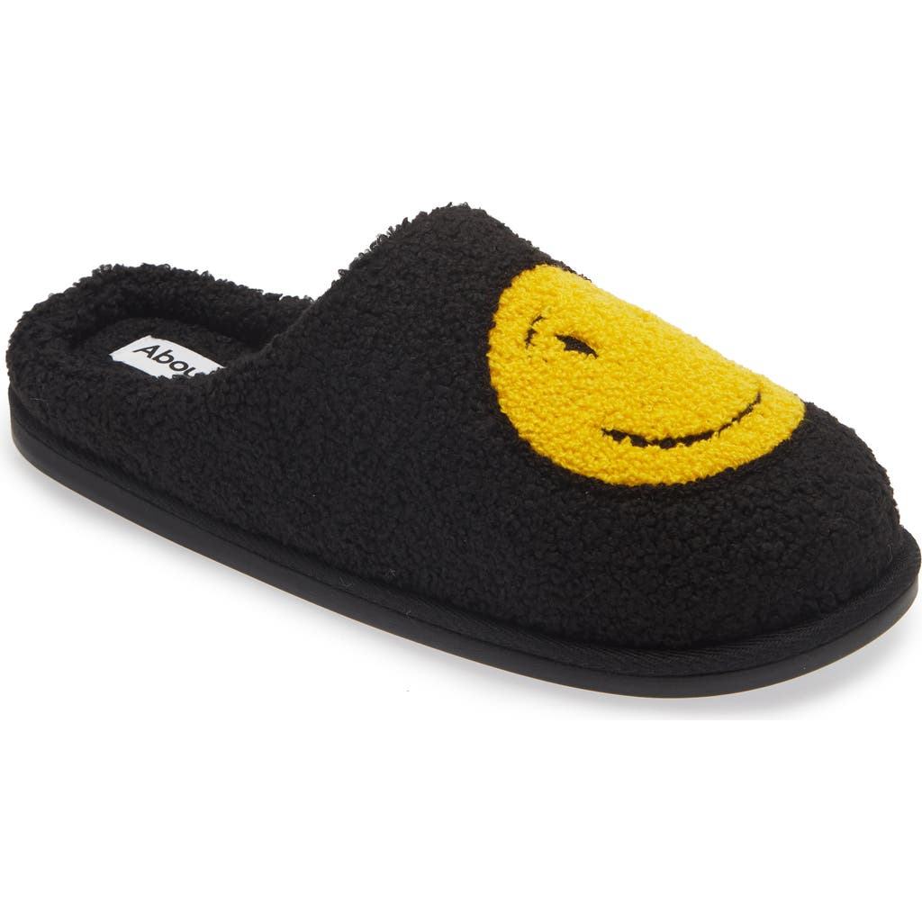 Abound Quinn Slipper In Black Smiley Face