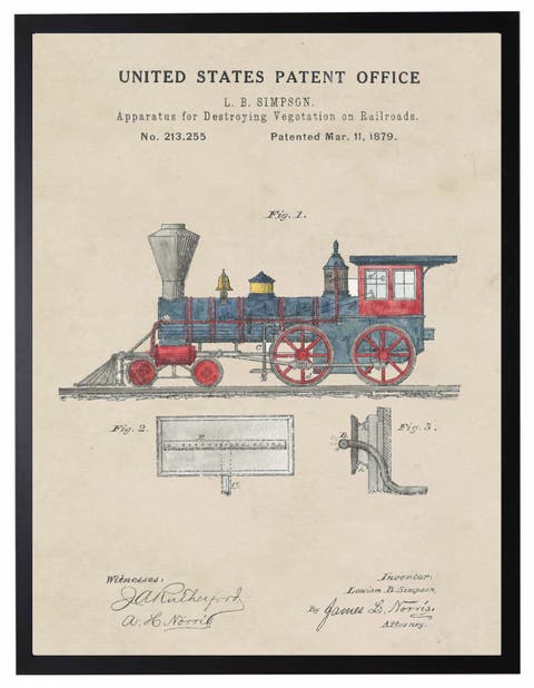 Toy Train Patent in Black Frame