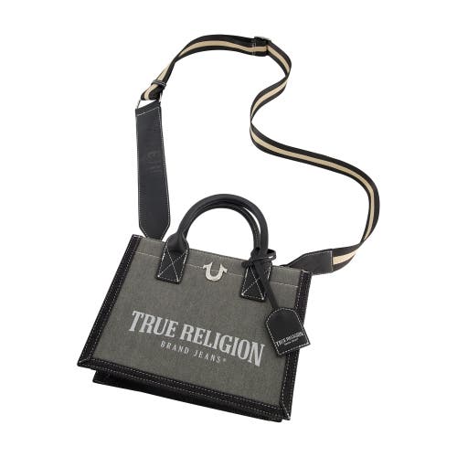 True Religion Modern Edge Denim Tote In Gray