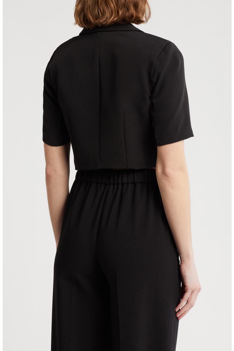 Ryder Short Sleeve Crop Blazer, Alternate, color, BLACK