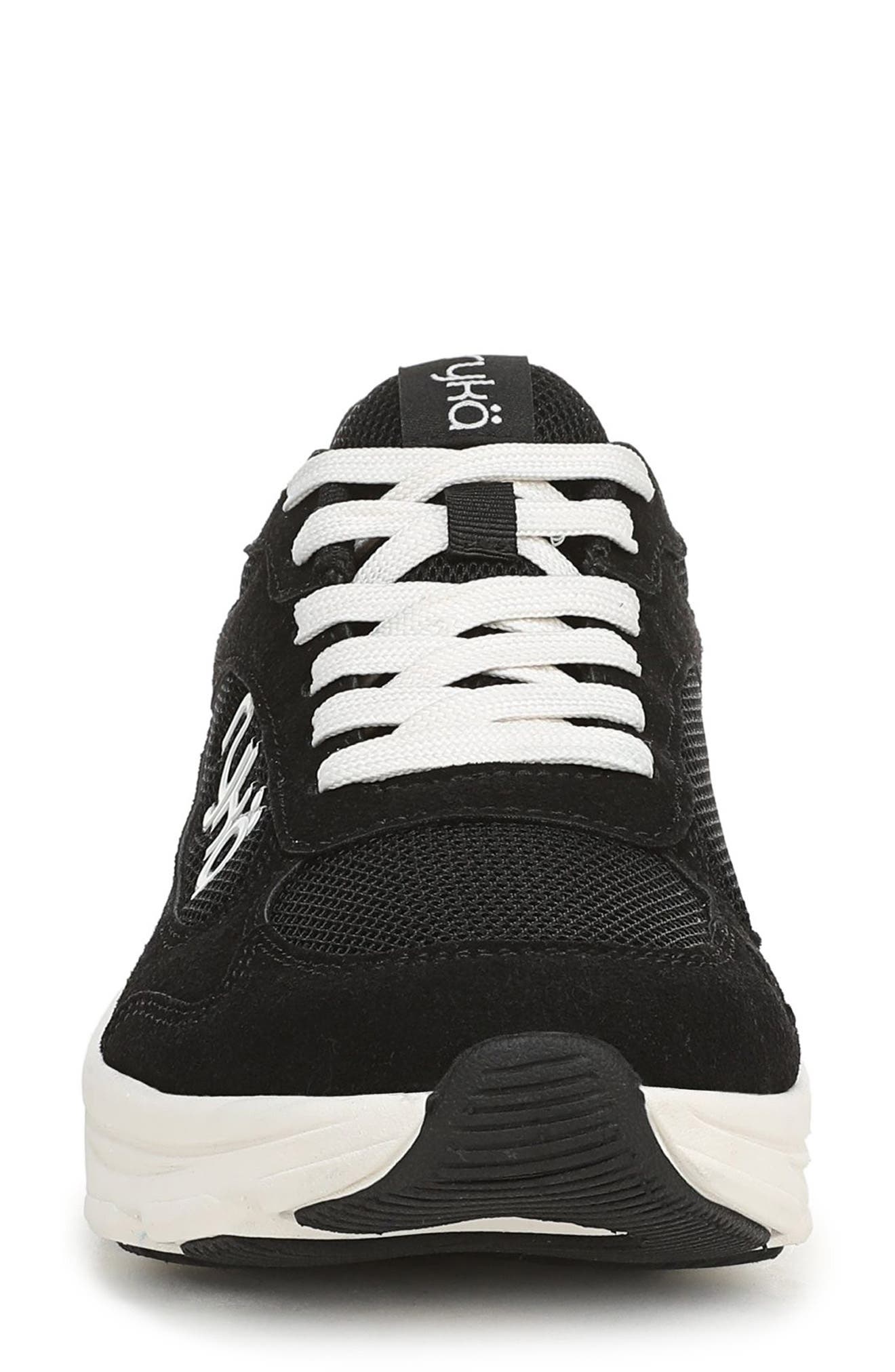 Devine Sneaker, Alternate, color, BLACK MESH/ FAUX SUEDE