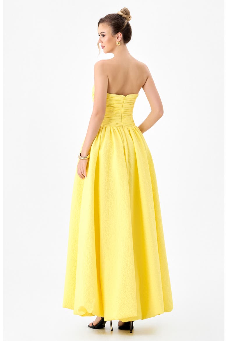 Clover Strapless Balloon Hi Lo, Alternate, color, YELLOW