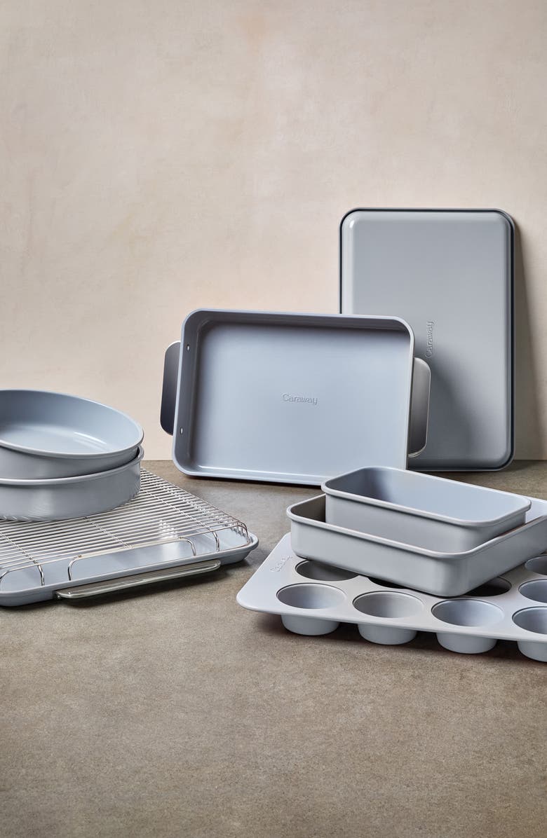 CARAWAY 11-Piece Nontoxic Ceramic Bakeware Set, Alternate, color, Gray