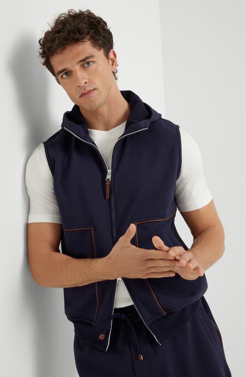 Brunello Cucinelli French Terry Vest In Cobalt