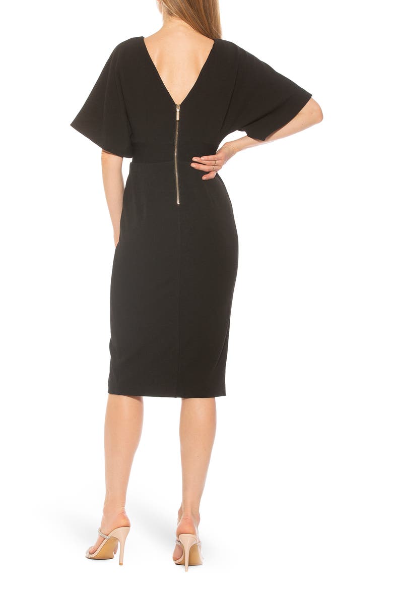 Mila V-Back Dress, Alternate, color, BLACK