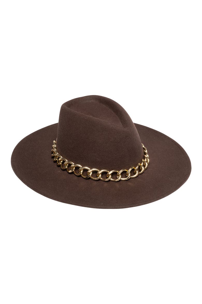 Harlowe Wool Felt Fedora, Main, color, CHOCOLATE