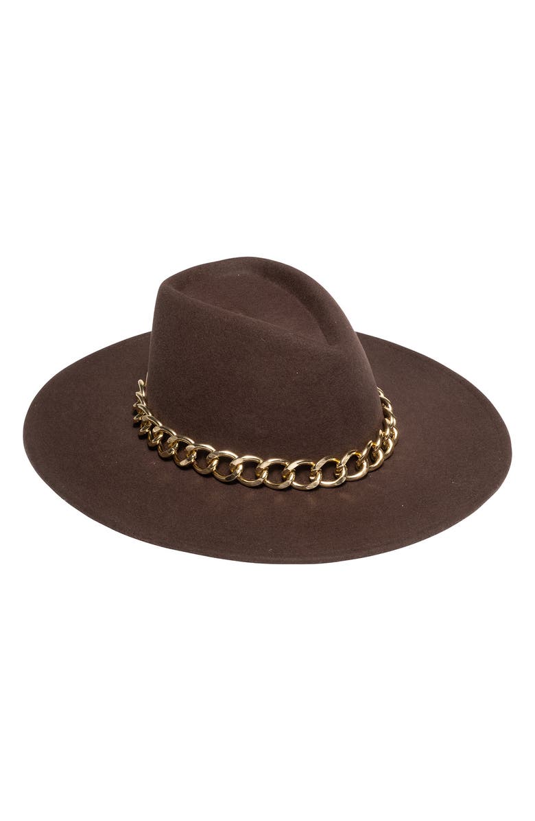 Eugenia Kim Harlowe Wool Felt Fedora, Main, color, Chocolate