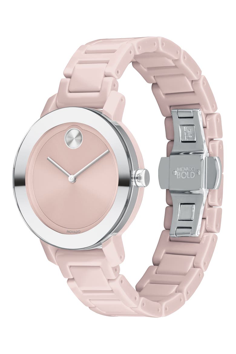 Bold Evolution Bracelet Watch, 36mm, Alternate, color, BLUSH/ SILVER