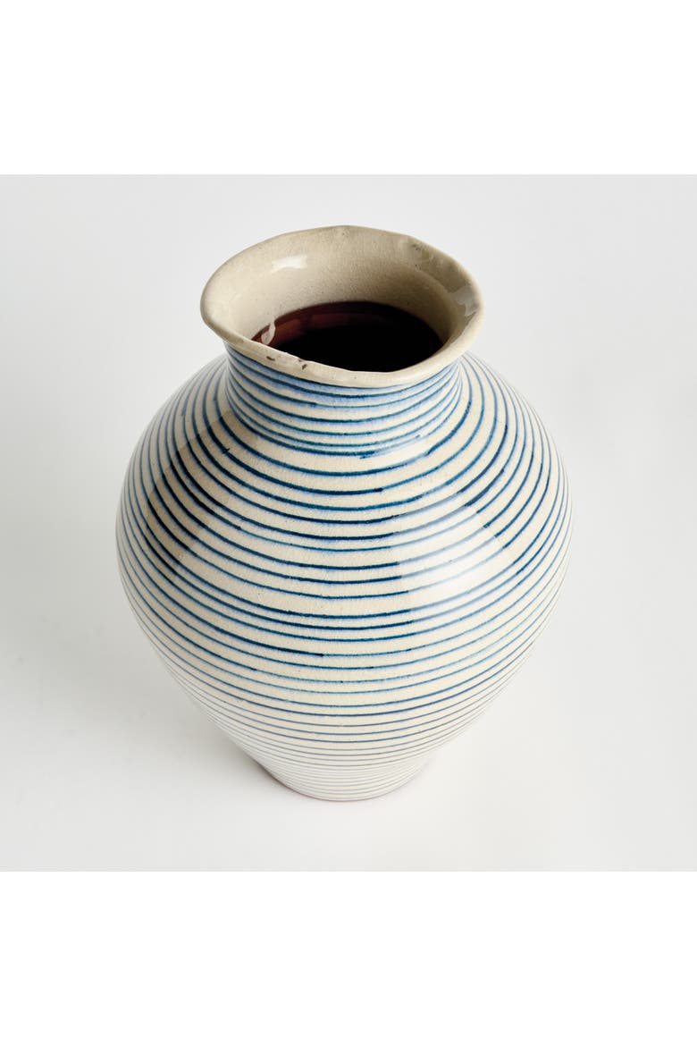 Mirela Medium Blue Terracotta Vase, Alternate, color, Blue