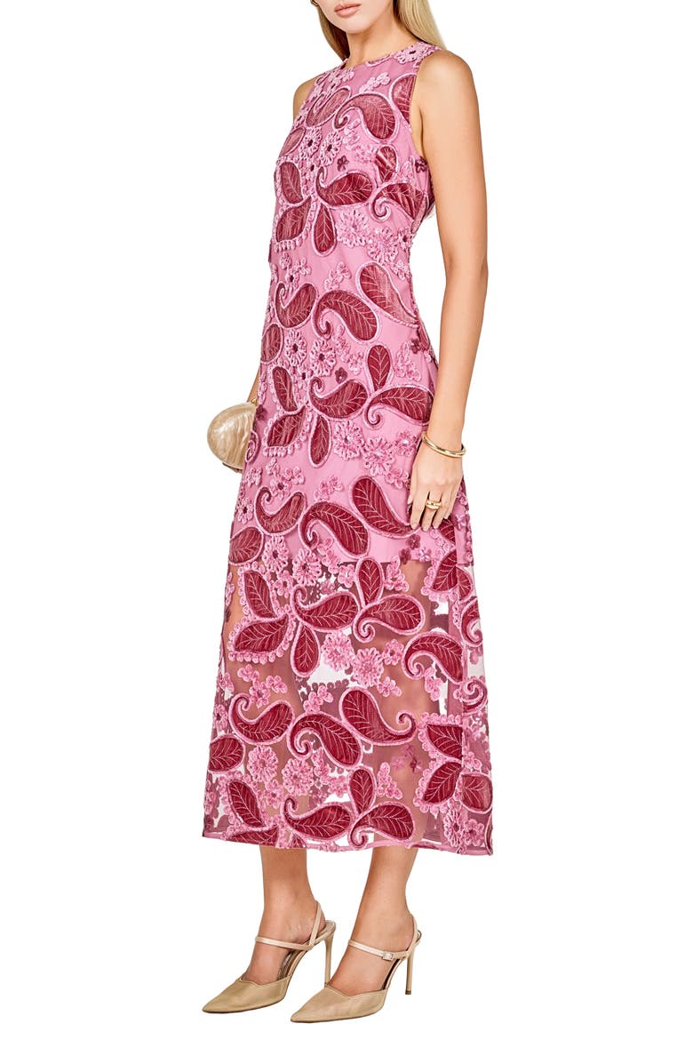 Sleeveless Lace A-Line Dress, Alternate, color, FUCHSIA