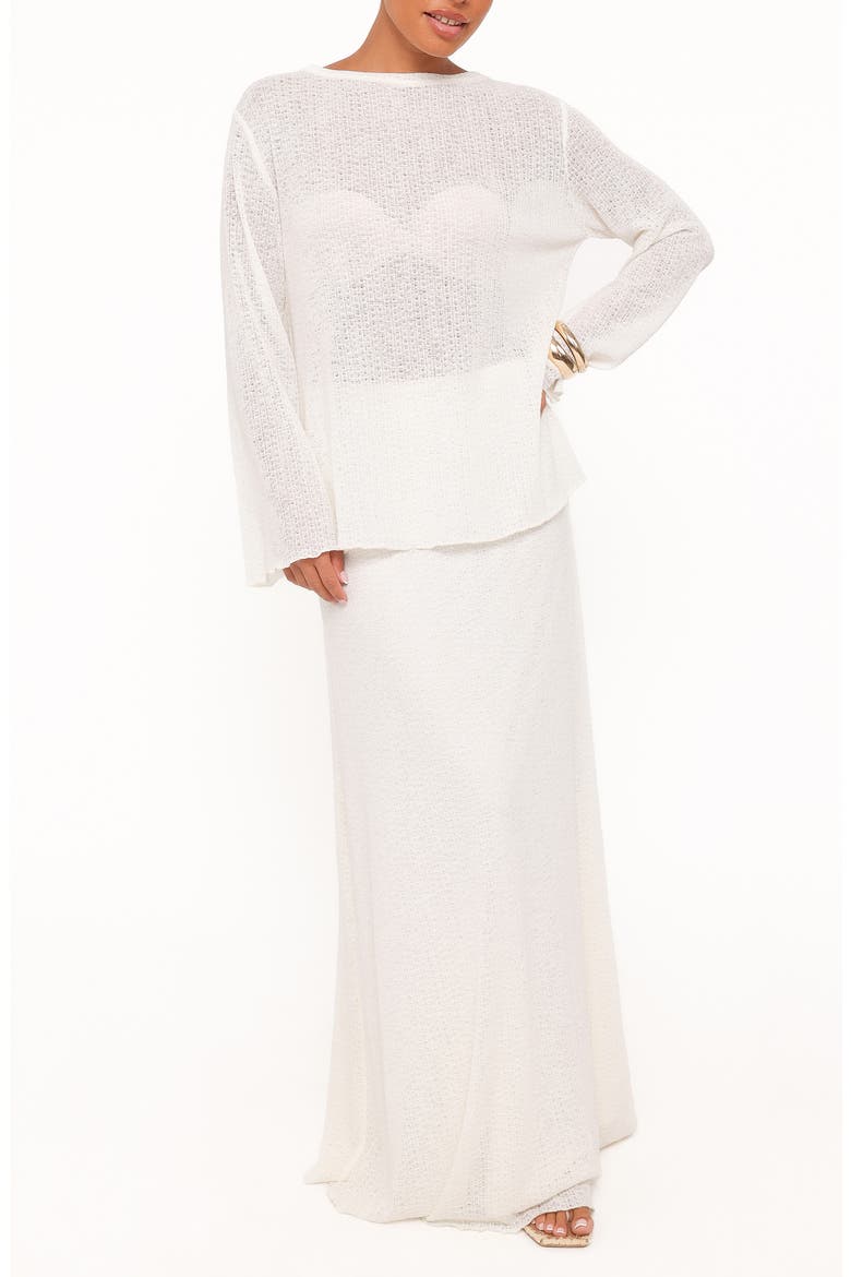 Lune Knit Skirt Set, Main, color, CREAM