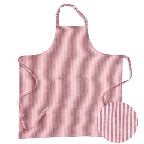 Linen Bib Apron with Adjustable Neck Strap & Center Pockets, 38 x 36 Inches