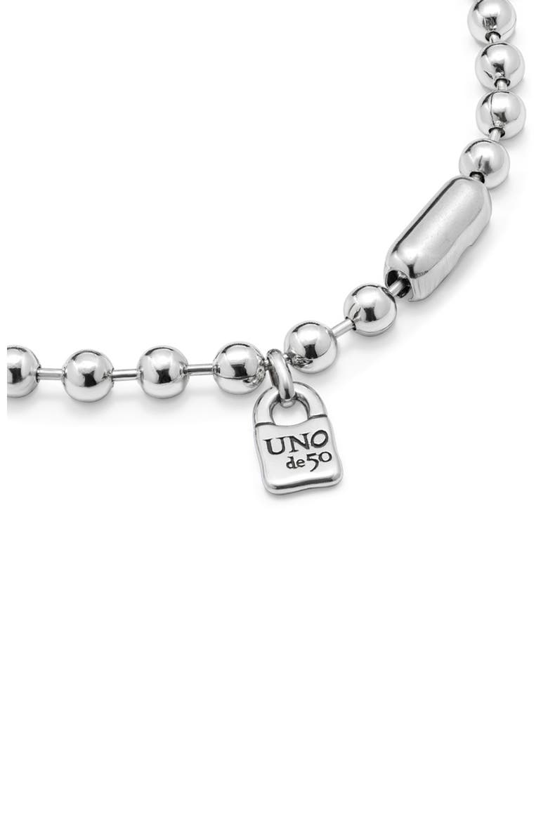 Sterling silver-plated bead necklace, Alternate, color, Silver