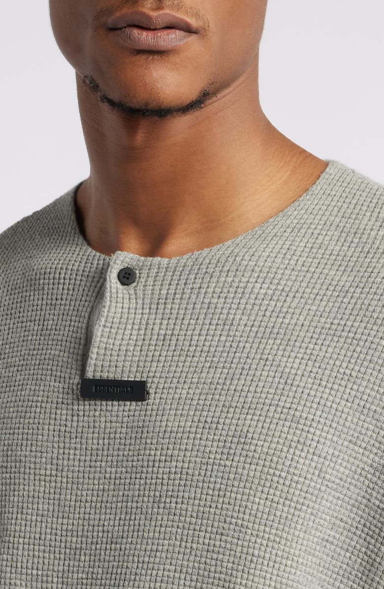 Fear of God Essentials Gender Inclusive Waffle Knit Henley Sweater, Alternate, color,