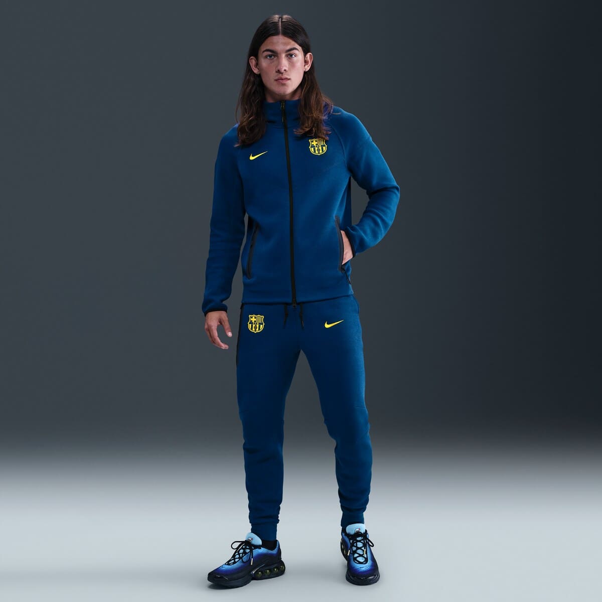 Men's Nike Blue Barcelona Special Edition Full-Zip Tech Fleece