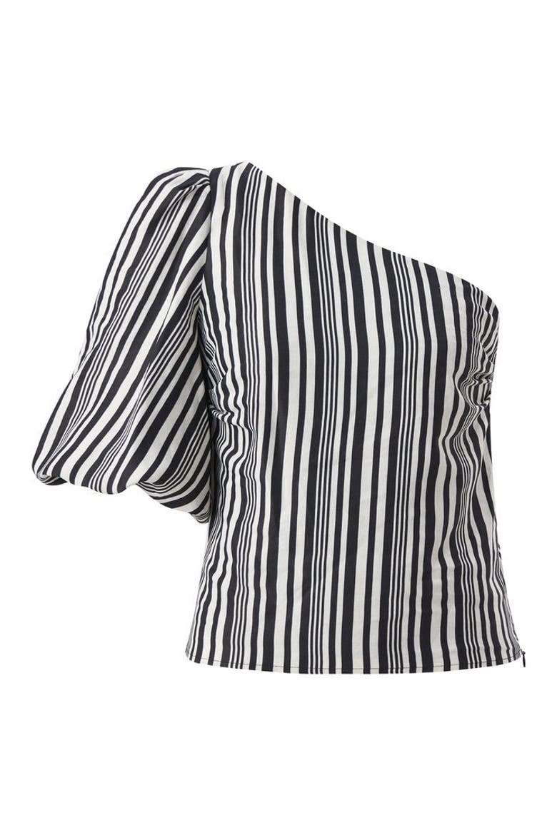 One Shoulder Striped Blouse, Alternate, color, ORIGINAL