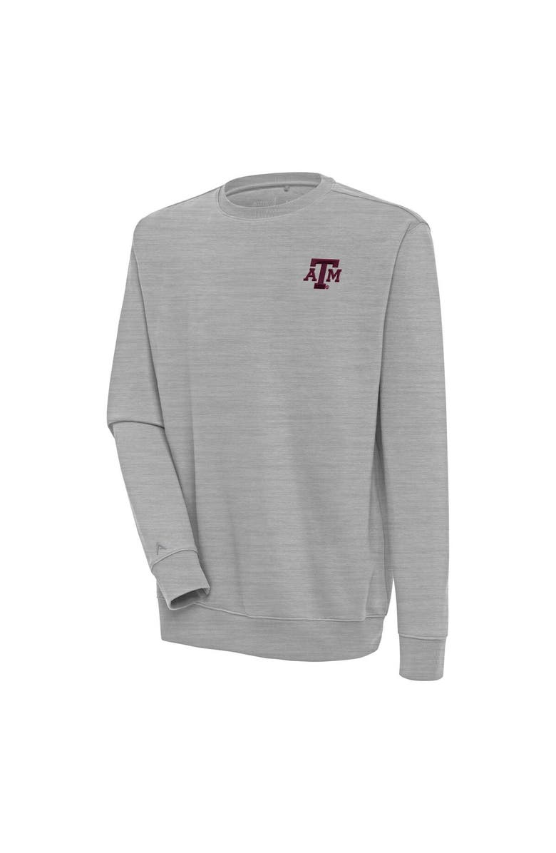 ANTIGUA Men's Antigua  Heather Gray Texas A&M Aggies Victory Pullover Sweatshirt, Main, color, 