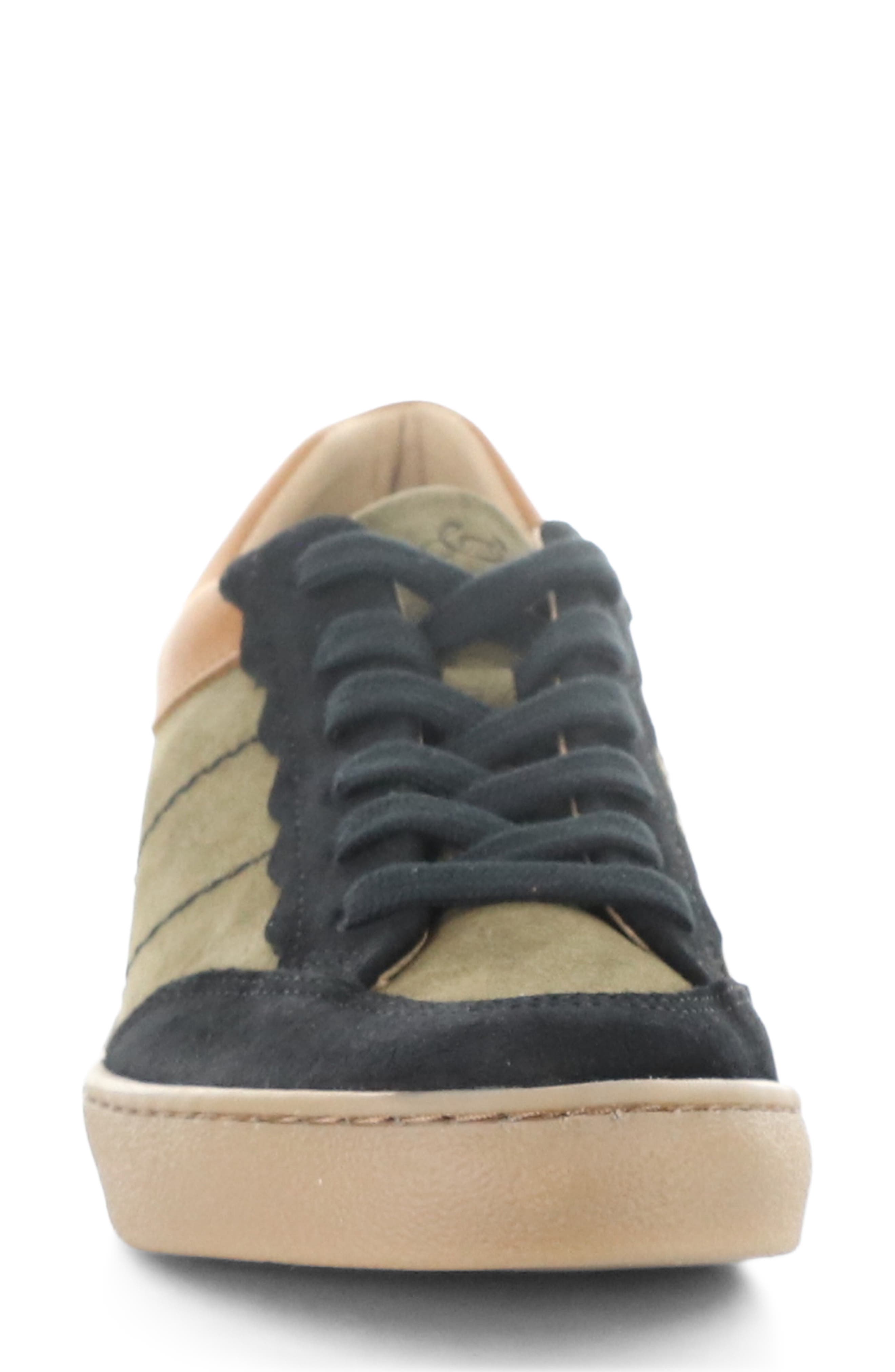 Bos. & Co. Missy Low Top Sneaker, Alternate, color, Black/ Olive Suede/ Patent