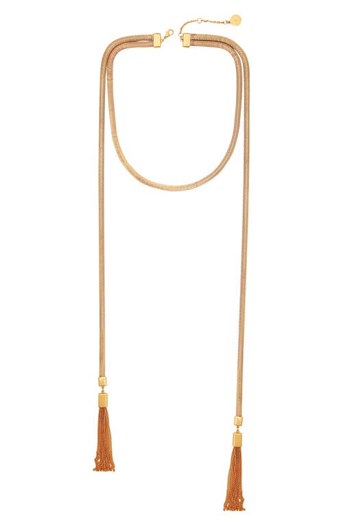 Vince Camuto Tassel Chain Necklace In Gold Tone