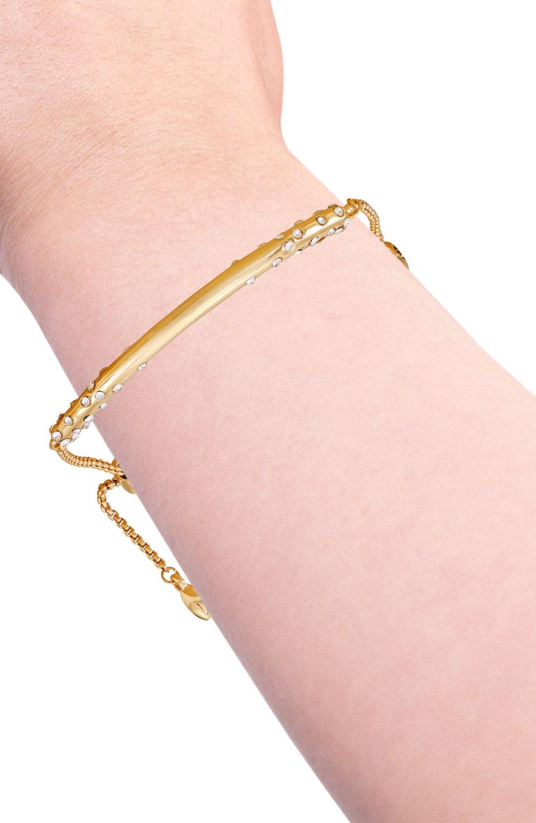 Vince Camuto Crystal Pavé Bar Chain Bracelet, Alternate, color, Gold