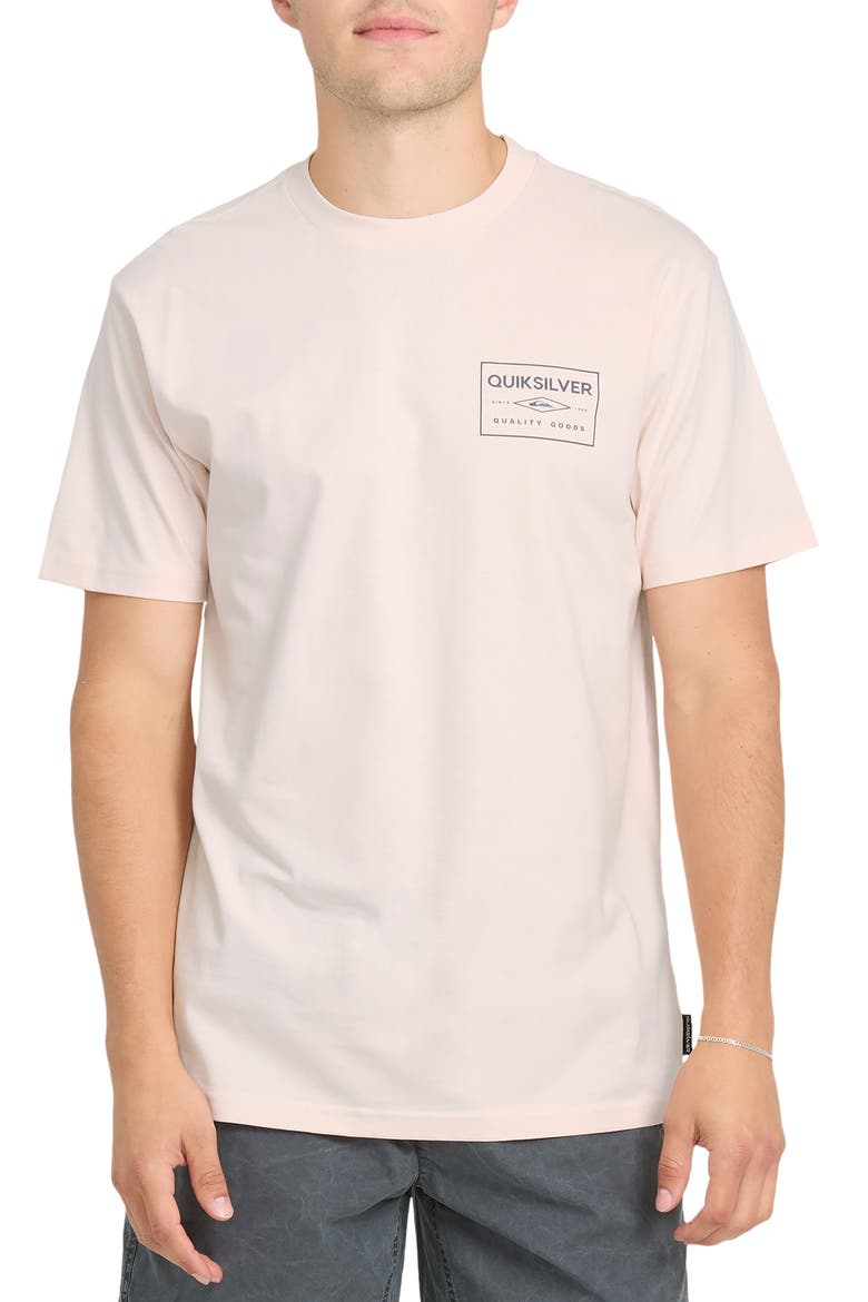 Stamped Short Sleeve Graphic Cotton T-Shirt, Main, color, ROSEWATER